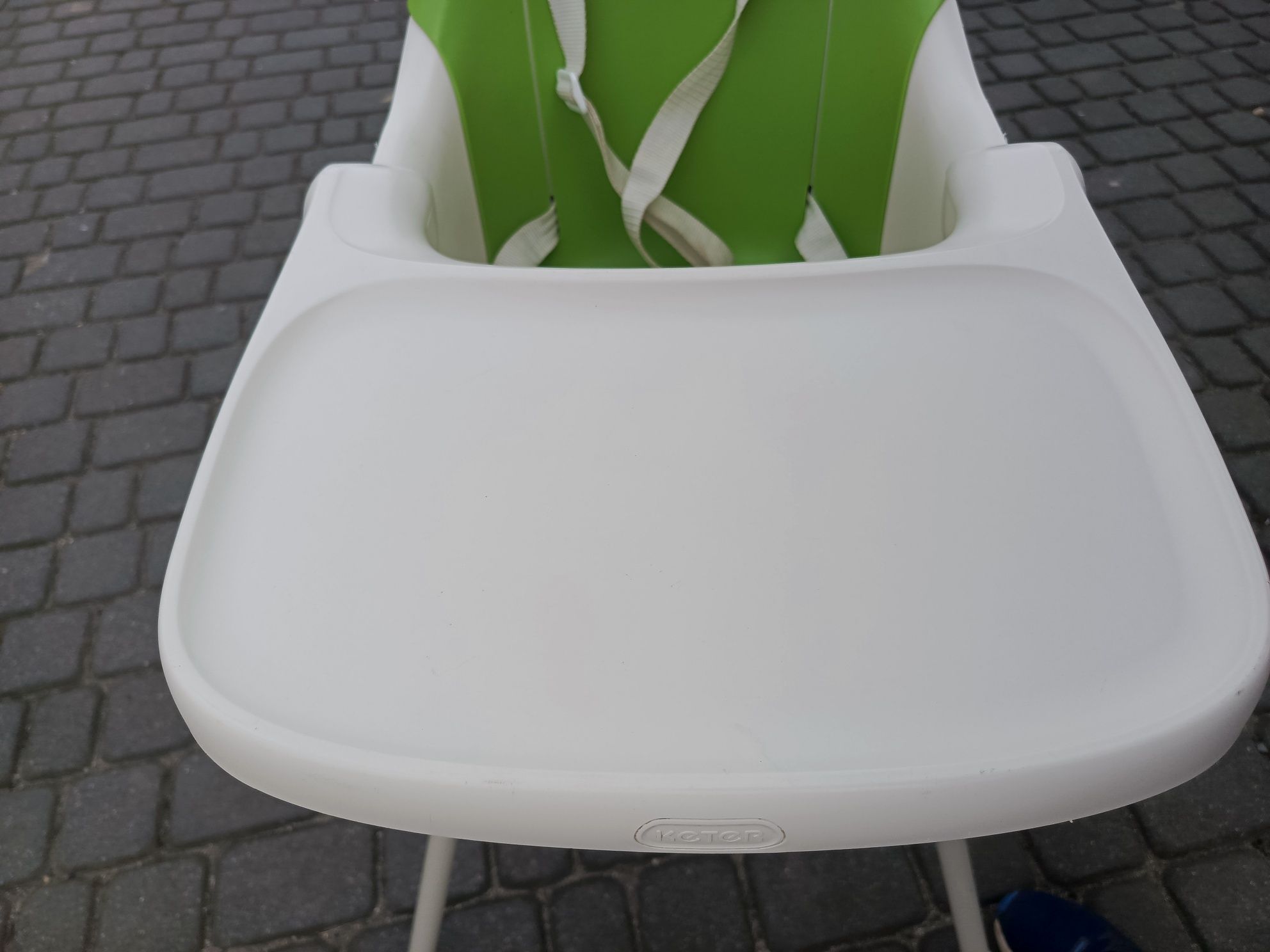 Krzesełko do karmienia dla dzieci składane biało zielone