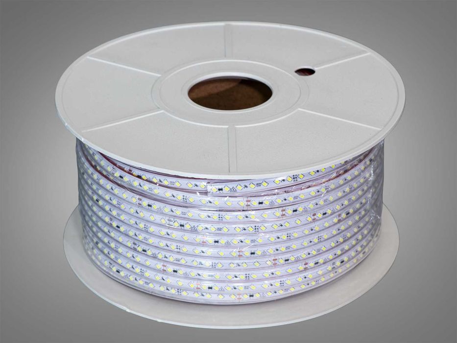LED стрічка 220В дуже яскрава біла 4500К 120д\м 870Лм бобіна 20м