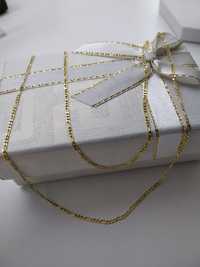 Złoty łańcuszek drobne Figaro złoto 585 45 cm