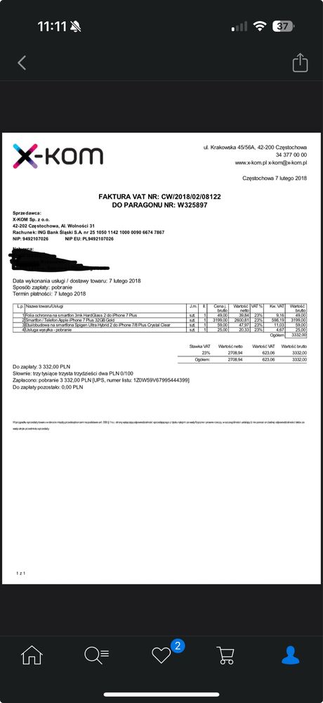 iPhone 7 Plus *32GB* *Bateria 84% Org* *igła*