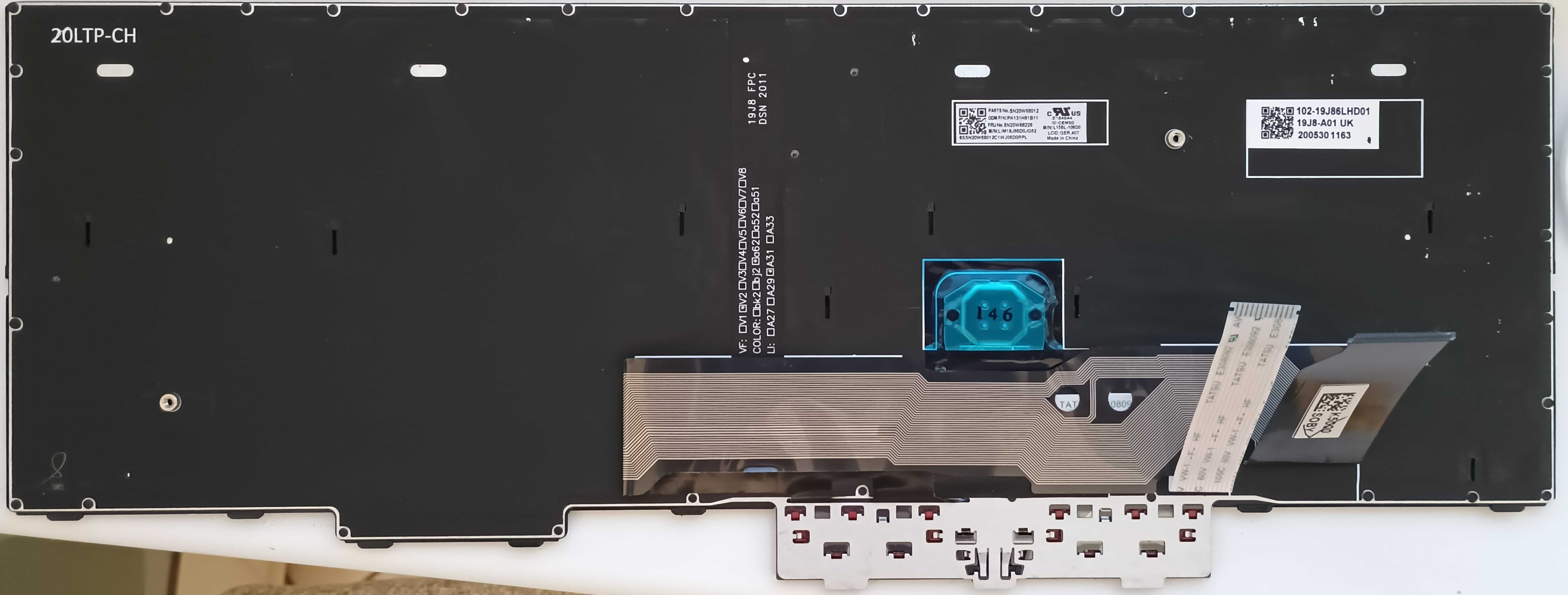 Клавіатура Lenovo Thinkpad L15  Gen 1, Gen 2 з підсвіткою орігінальна