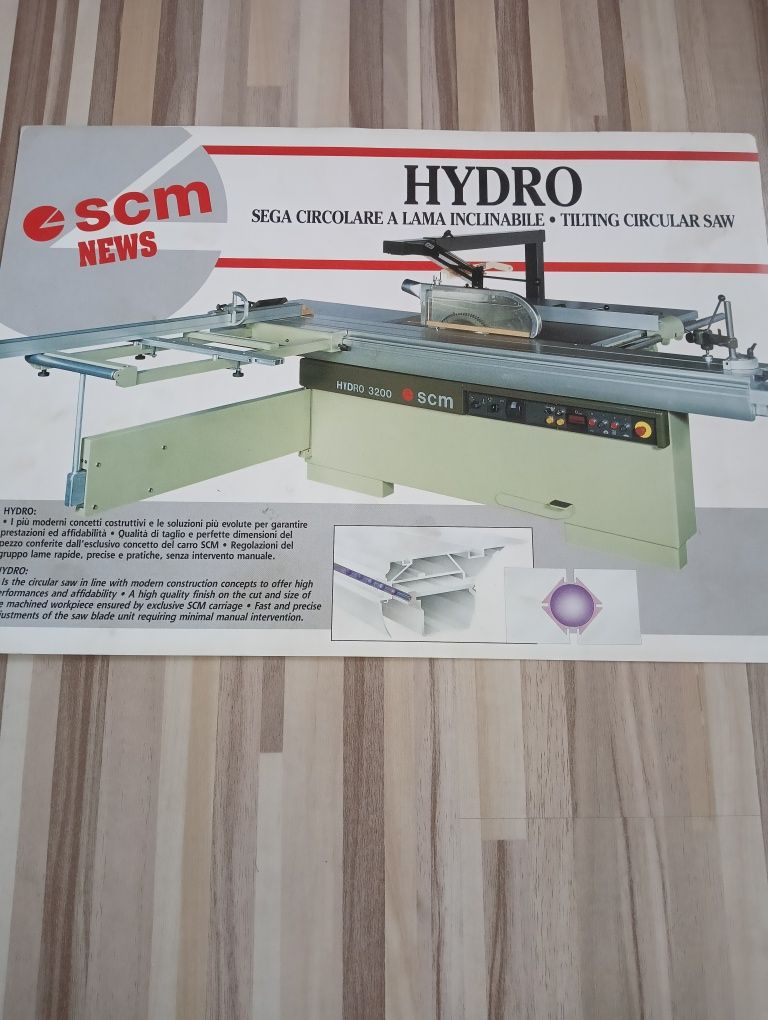 Piła formatowa scm hydro 3200,podcinak,docisk,