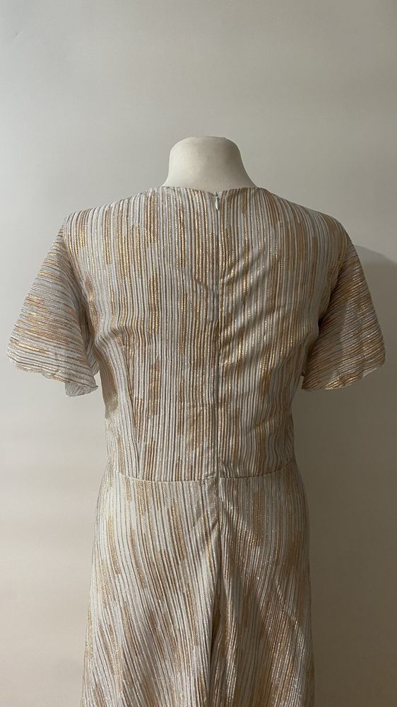 Sukienka Suknia Balowa Koktajlowa Miedziana Biała Plus Size 42 XL