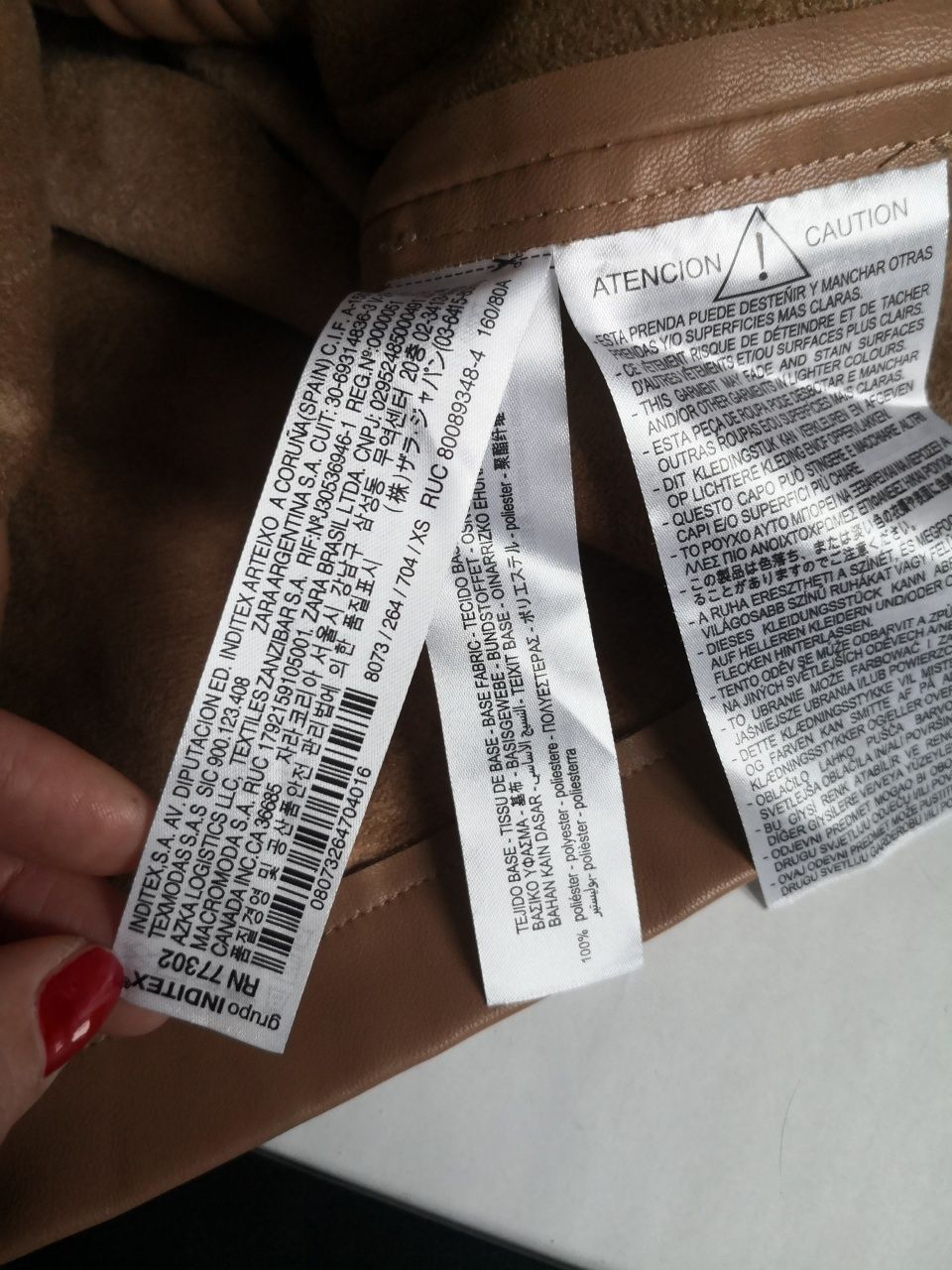 ZARA nowa skórzana eko kurtka żakiet camel xs