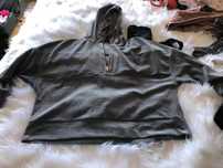 sweat com capuz cinzenta pelo tamanho m zara