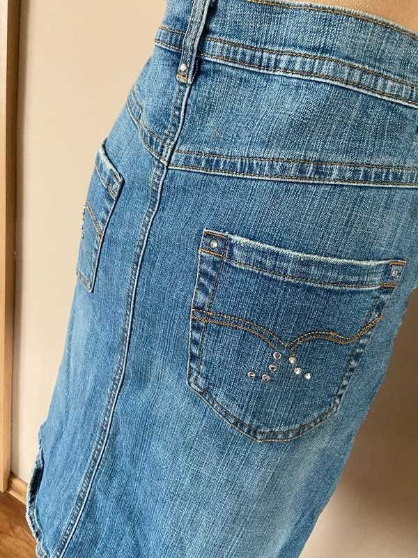 Nowa midi spodnica jeans jasny dzins modna trend xl l wiosna lato