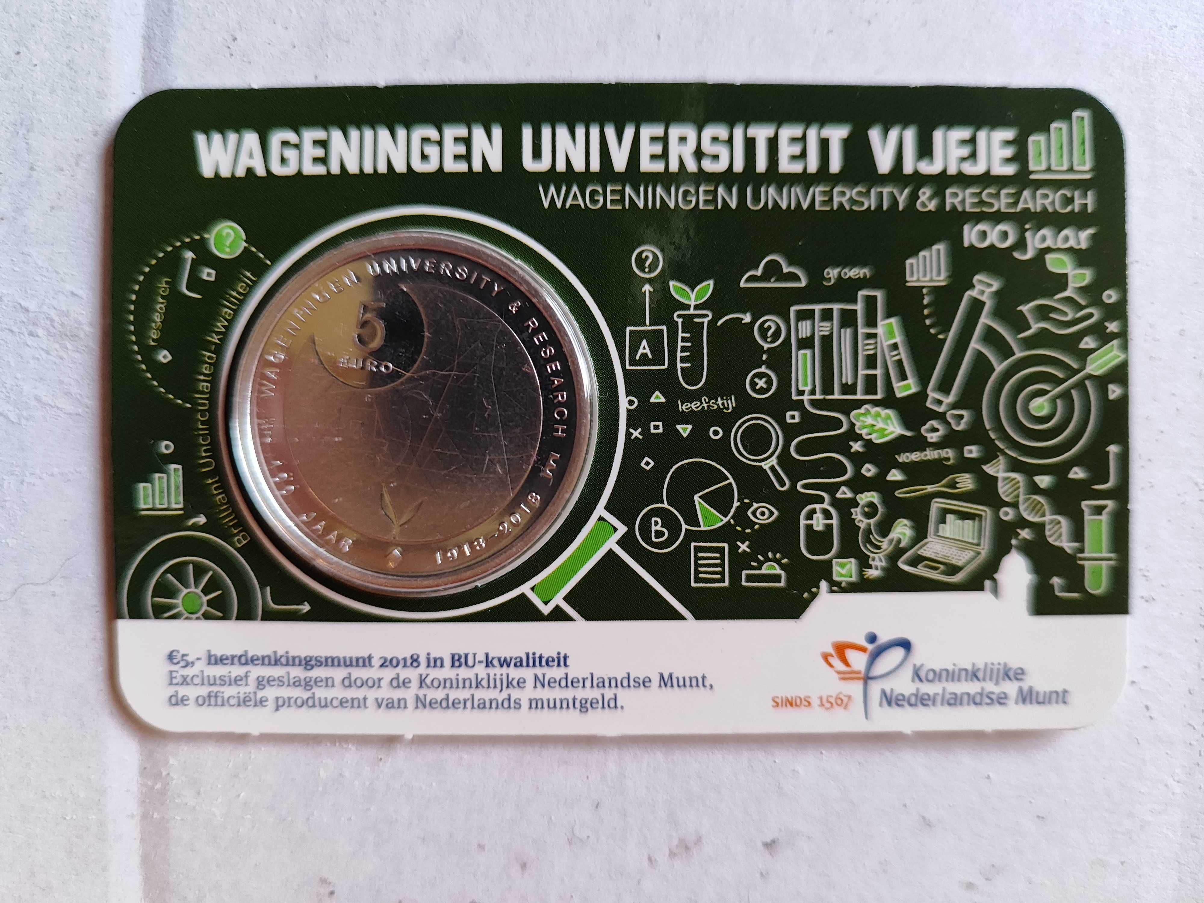Coincard de moeda de 5€ BU - Universidade de Wageningen