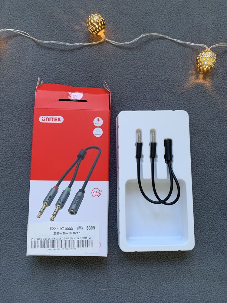 Przewód UNITEK - minijack 3.5mm na 2x 3.5mm
