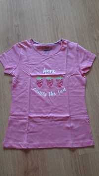 Koszulka różowa z wzorem dla dziewczynki