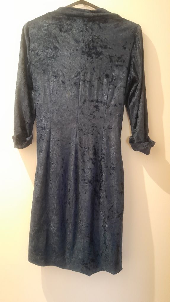 Vestido em veludo azul