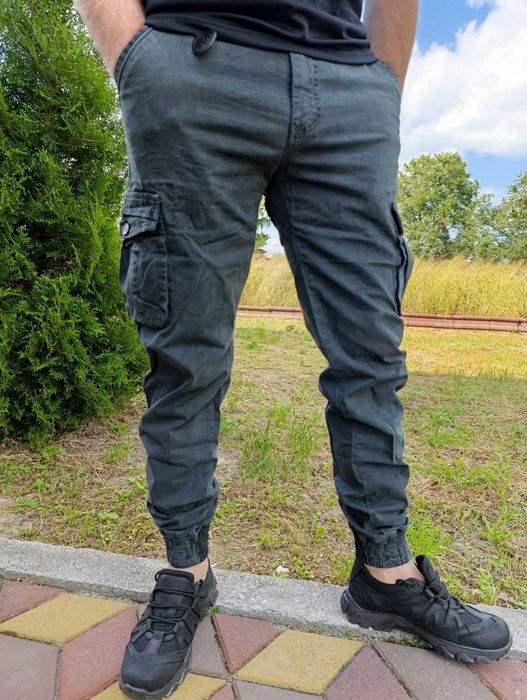 Штани на манжетах чоловічі джогери iteno олива чорні сірі сині...