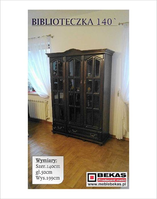 Prześliczna Biblioteczka 140` (3D-2S) Clasik Orzech Bekas Producent