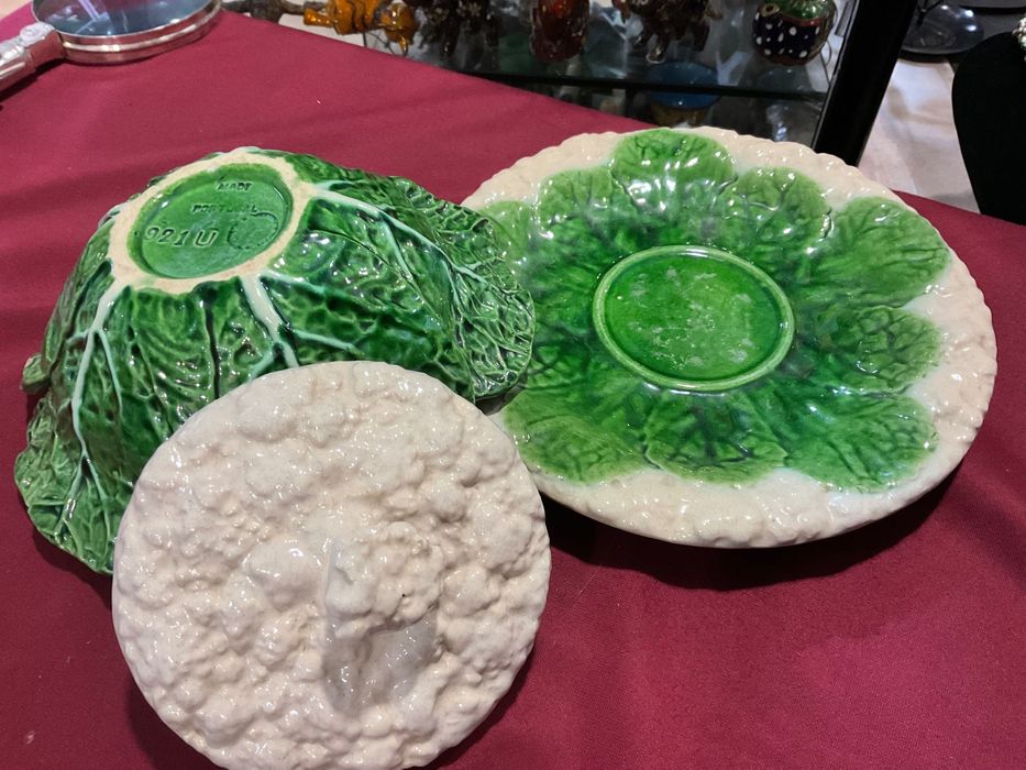 Bordalo terrina couve flor faiança 21 cm a pega 10 cm