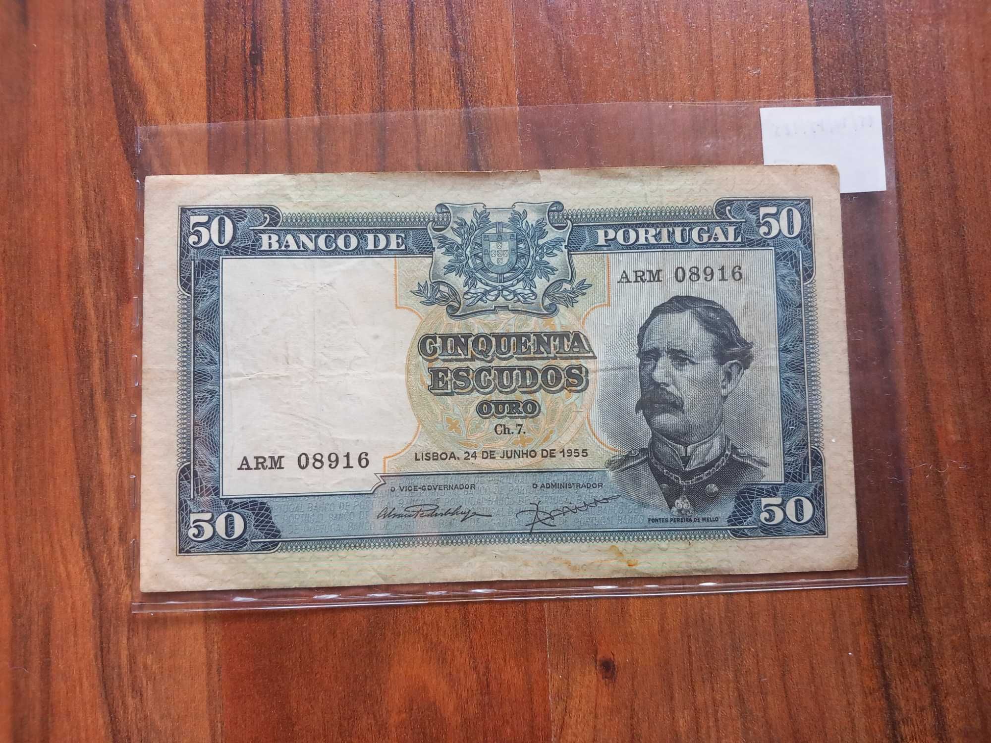 Nota 50$00 Fontes Pereira de Mello 1955