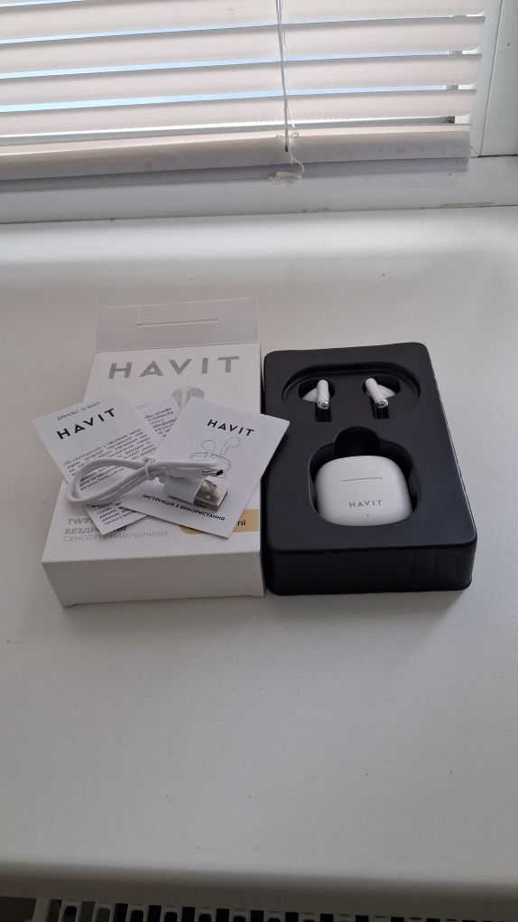 Беспроводные bluetooth наушники HAVIT TW976  tws белые