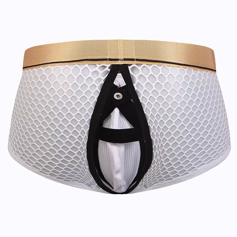 Męskie Siateczkowe Bokserki Jockstrap Otwarte z Przodu i z Tyłu - L