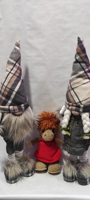 Скандинавські гноми ручної роботи, вязані іграшки