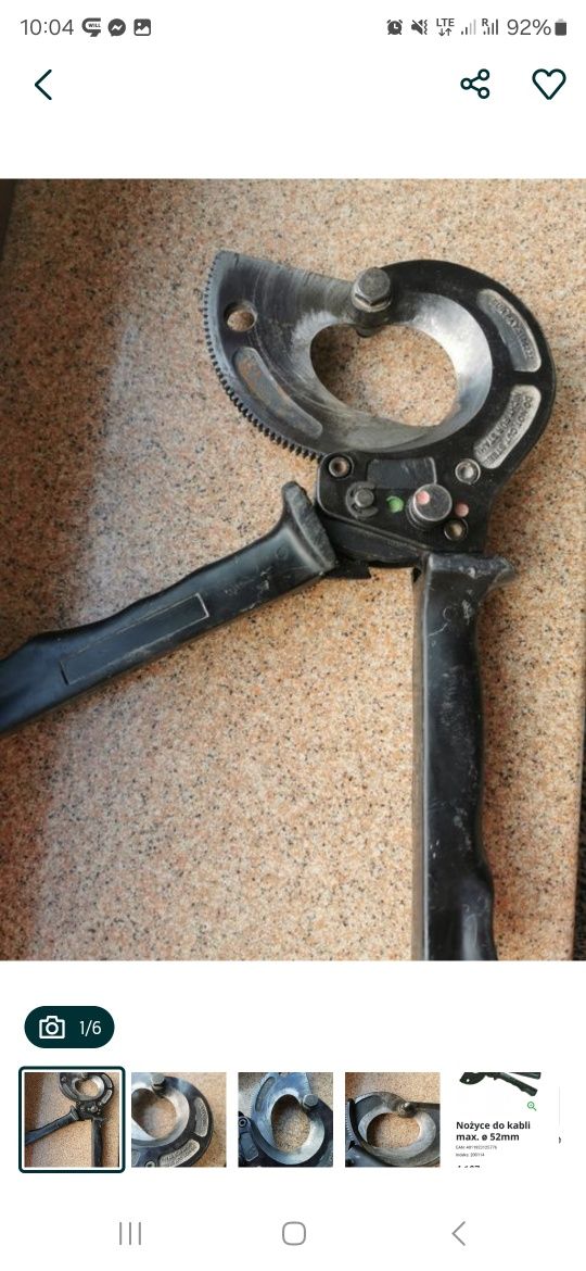 Nożyce do kabli Haupa max średnica 52mm