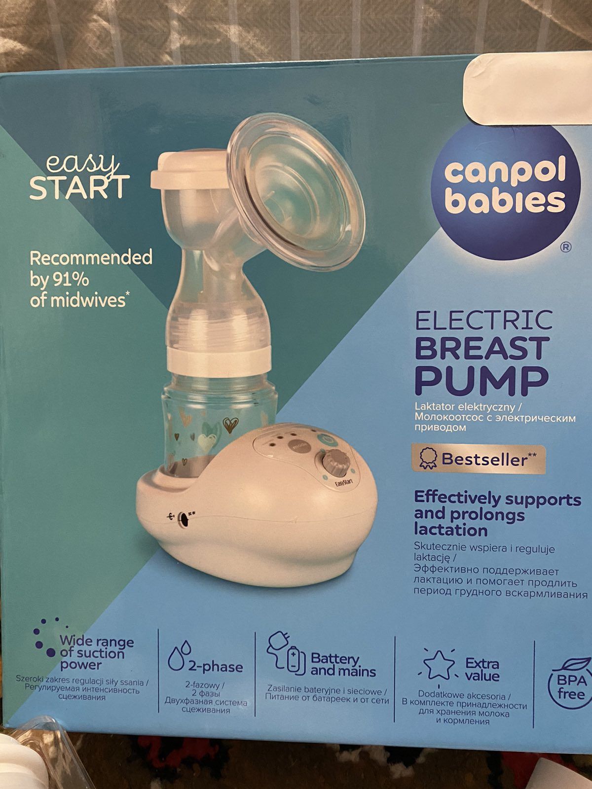 Молоковідсмоктувач EasyStart від Canpol babies . Молокоотсос электриче