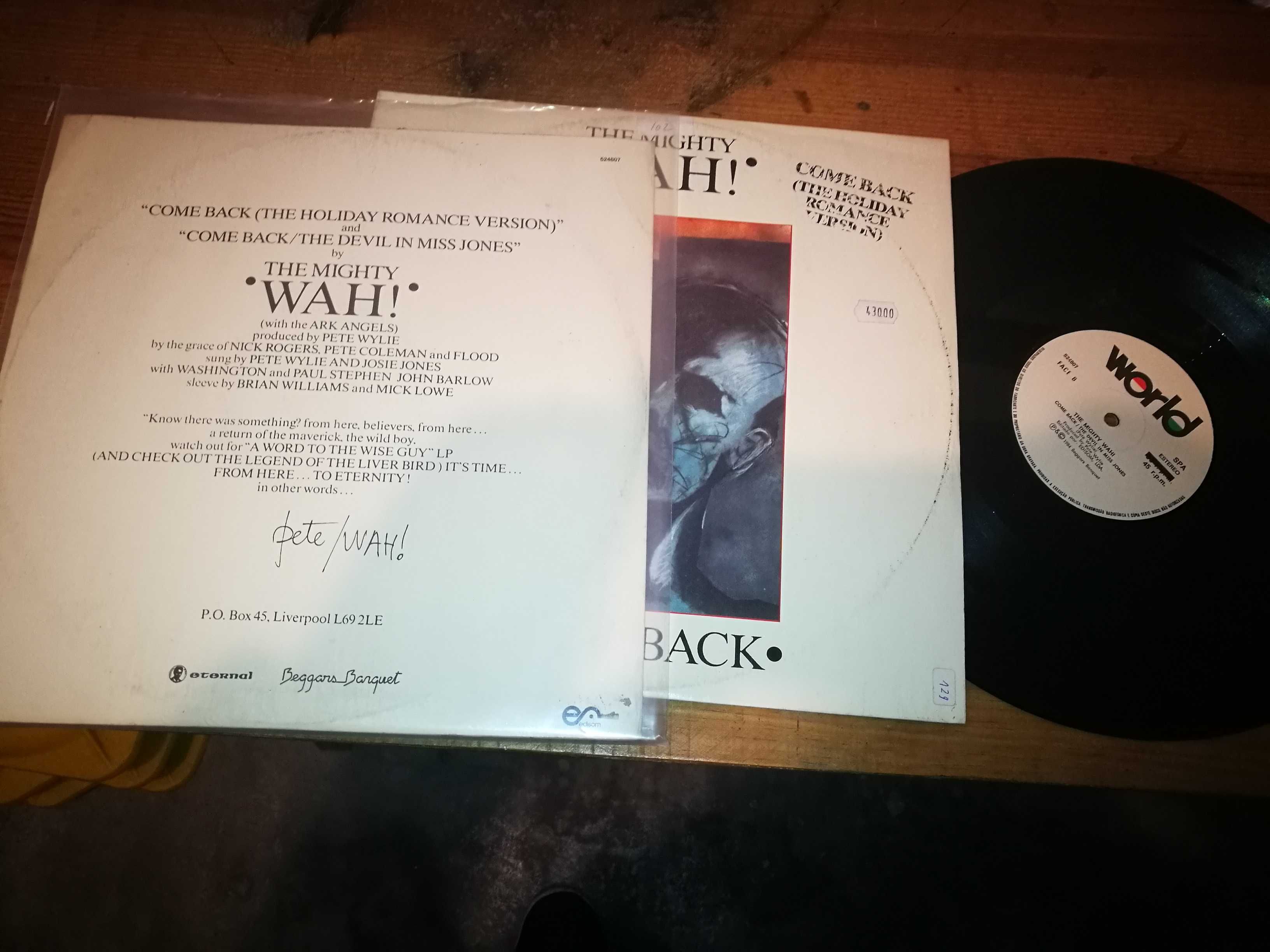 THE MIGHTY WAH (New Wave) - Come Back MAXI