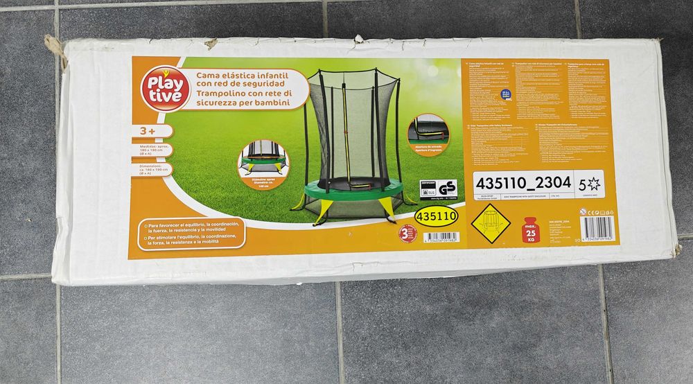 Trampolim 1,4m diâmetro máximo 25kg para criança