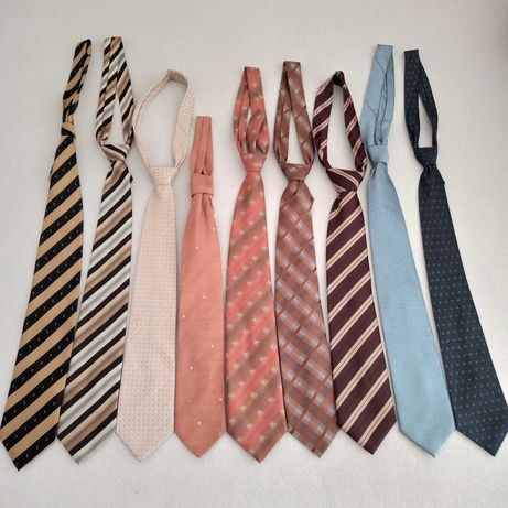 krawaty męskie, komplet, w zestawie 9 szt. różne wzory i kolory