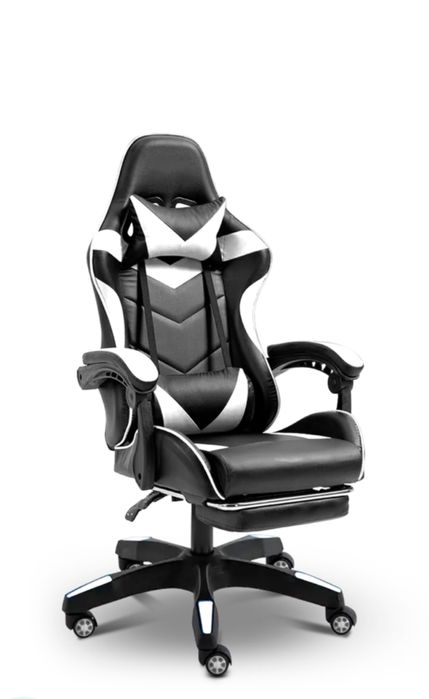 Крісло геймерське ігрове офісне з підніжкою