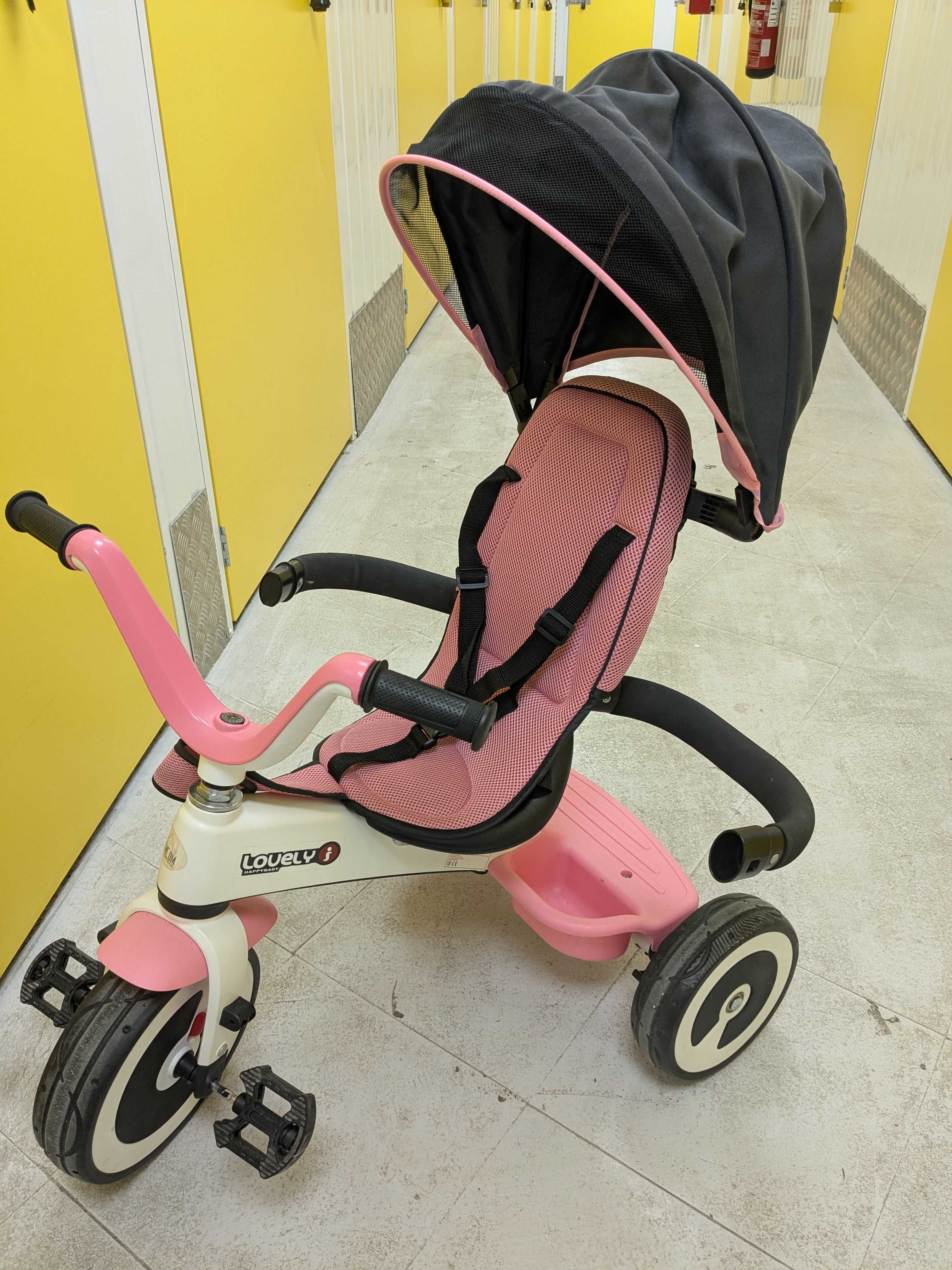 Triciclo cor de rosa Homcom