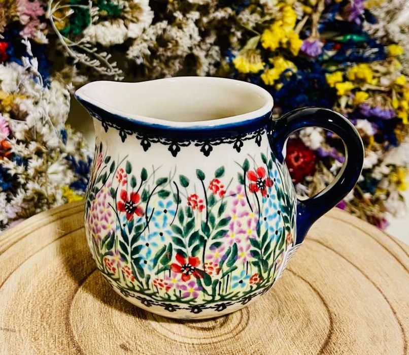 Ceramika Bolesławiec. Dzbanuszek mlecznik 260 ml Unikat (821)