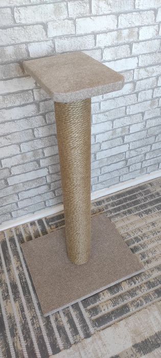 Beżowy drapak dla kota handmade 80 cm - stabilny, ręczna robota