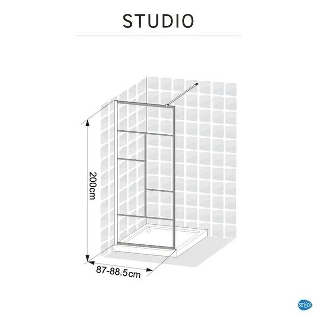 Painel de duche STUDIO 90X200 PRETO