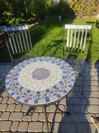 Stół z blatem mozaikowym+ 2 krzesła