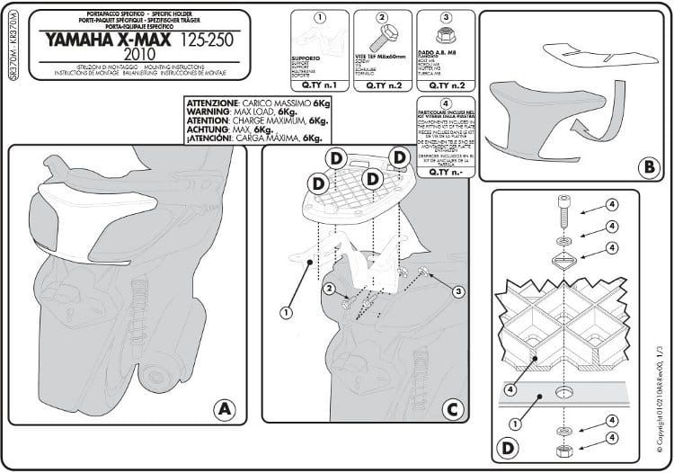 Stelaż centralny GIVI SR370M MBK Skycruiser 125 / X-Max 125-250 '10-13