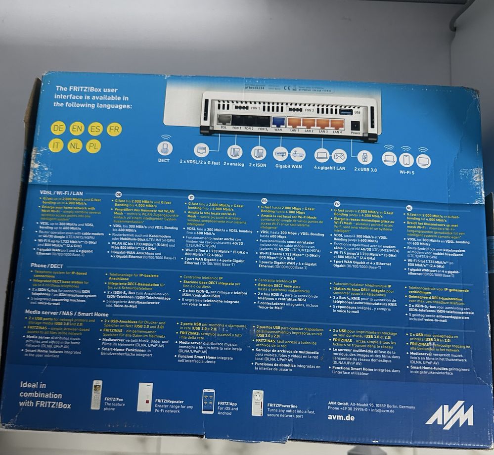 Fritz!Box 7583 мощный роутер VDSL/G.fast + Mesh Wi-Fi, Германия