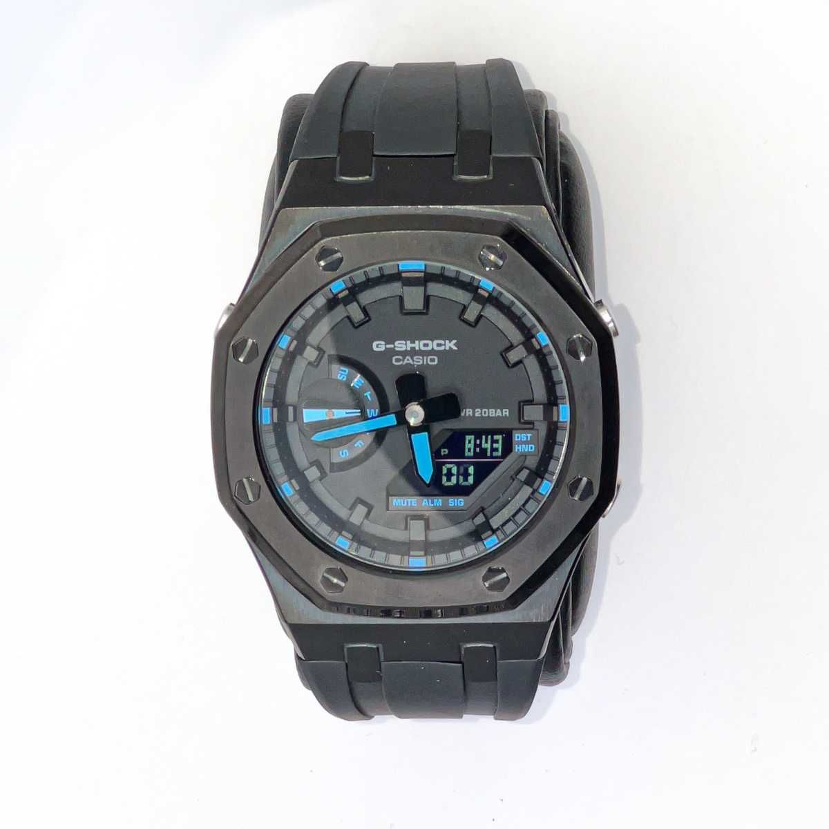 Spersonalizowany Casioak Czarny Casio G-SHOCK Niebieskie Akcenty