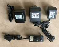 5x zasilacz sieciowy 230V AC 2,2 7,5 9 12 V DC zestaw