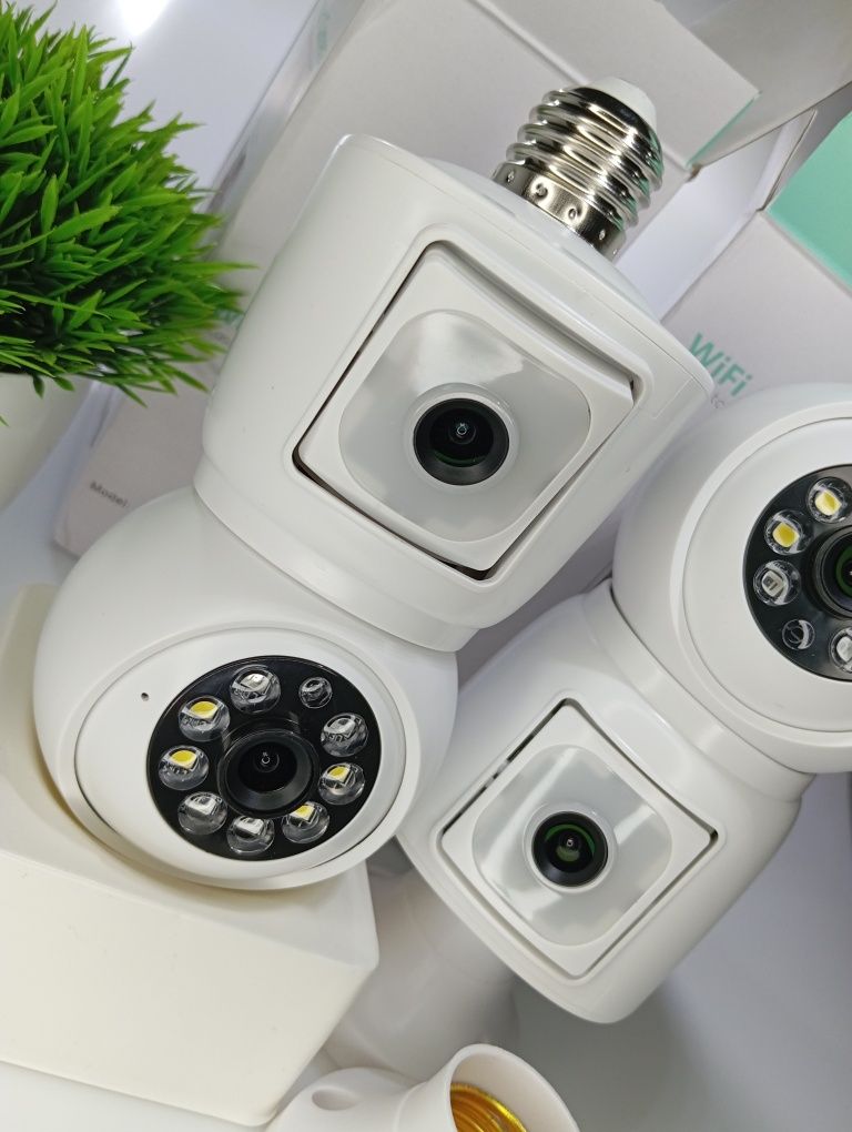 ‼️ПОДВІЙНА Icsee E27 cam 8mp ВАЙФАЙ WI-Fi Камера під ЦОКОЛЬ ЛАМПОЧКА‼️