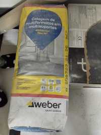 Cimento cola webercol flex m+ Interior e Exterior 25kg