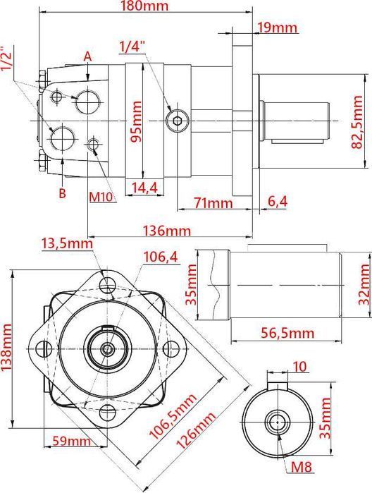 Silnik Hydrauliczny BMS SMS OMS 80 cm3 ALSG3 GR3 [4179]