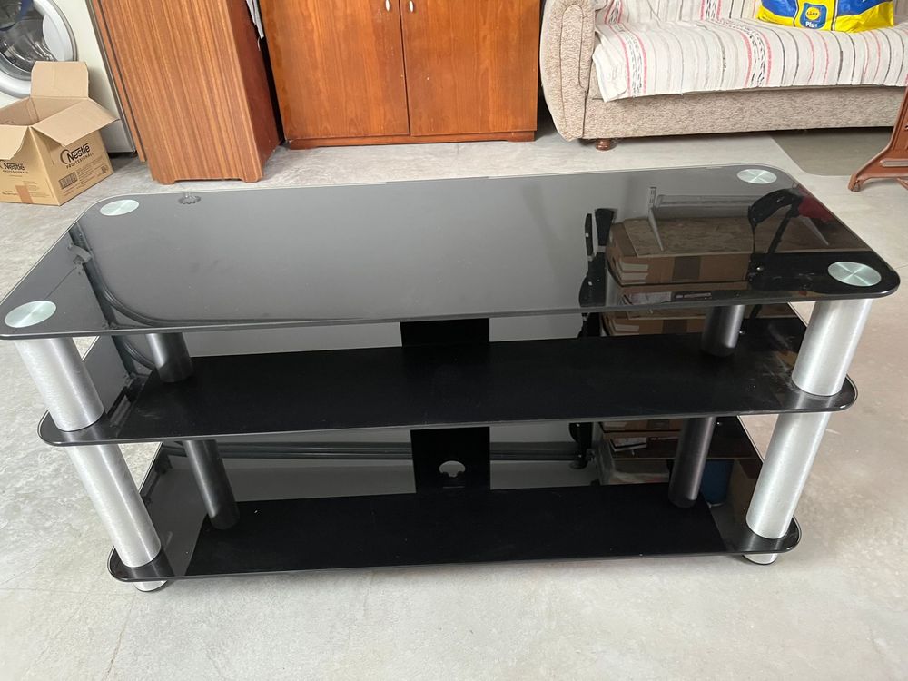 Mesa de vidro de tv para sala