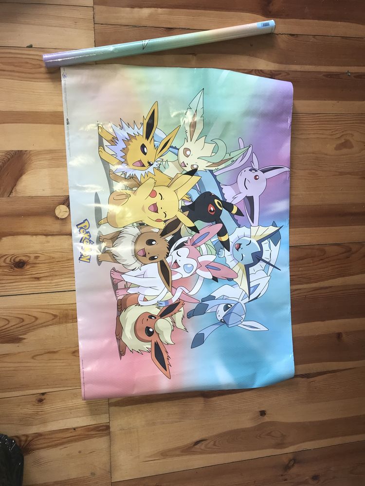 Eevee Dwa plakaty pikachu jeden nowy drugi uzywany