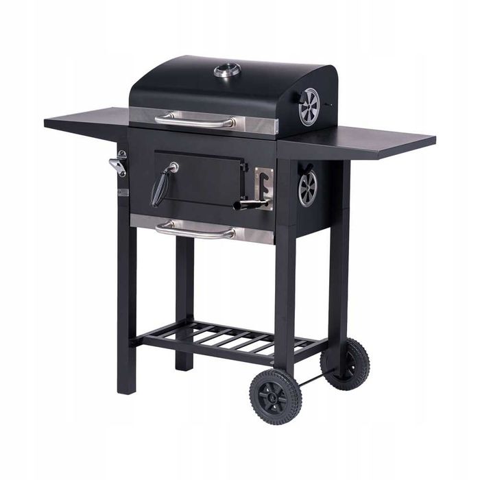 PROMOCJA Nowy Duży Grill Ogrodowy Węglowy Zamykany + Półki + Popielnik