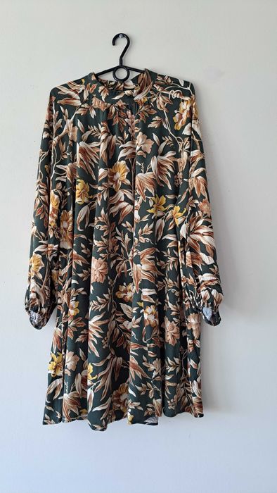 Wiskozowa trapezowa sukienka-tunika H&M rozm 48/50/52