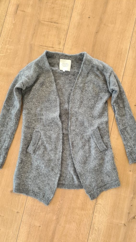Kardigan Sweter 32% Alpaka, 32% Wełna. Grafitowy. Rozmiar M 38