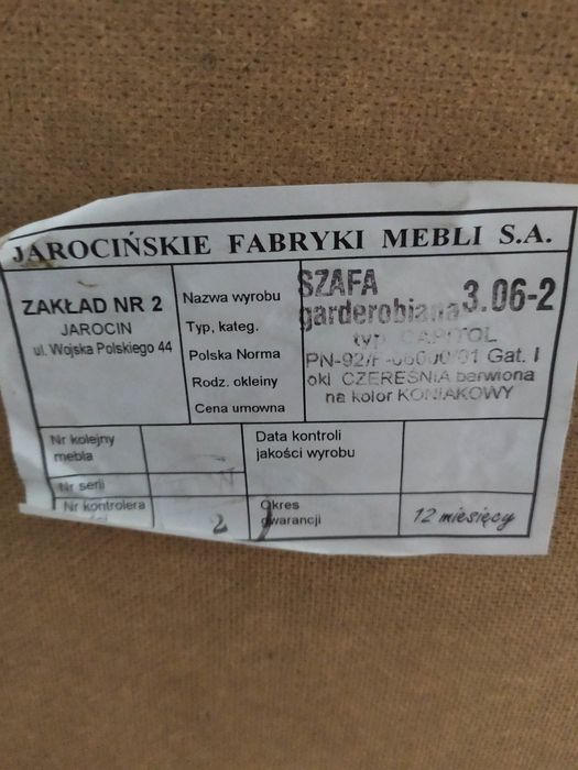 Biblioteka drewniana, szafa, regał,  witryna. Czereśnia