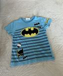 Bluzka z krotkim rekawem batman nietoperz halloween paski niebieska