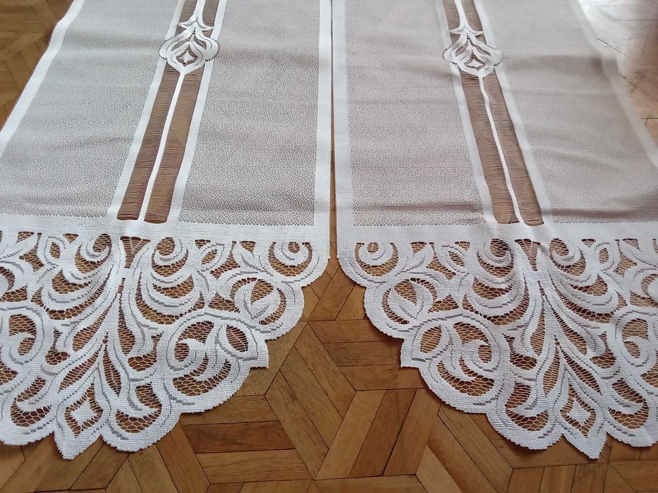 Firanki panelowe żakardowe białe 60x160 cm.