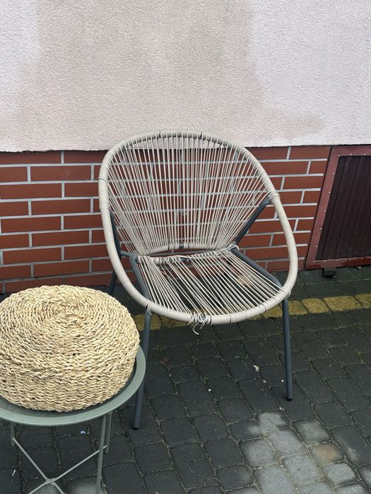 Fotele ogrodowe komplet ze stolikiem i podnuszkiem