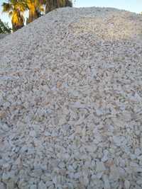 Pedra Mármore branco 2-4cm, gravilha jardim