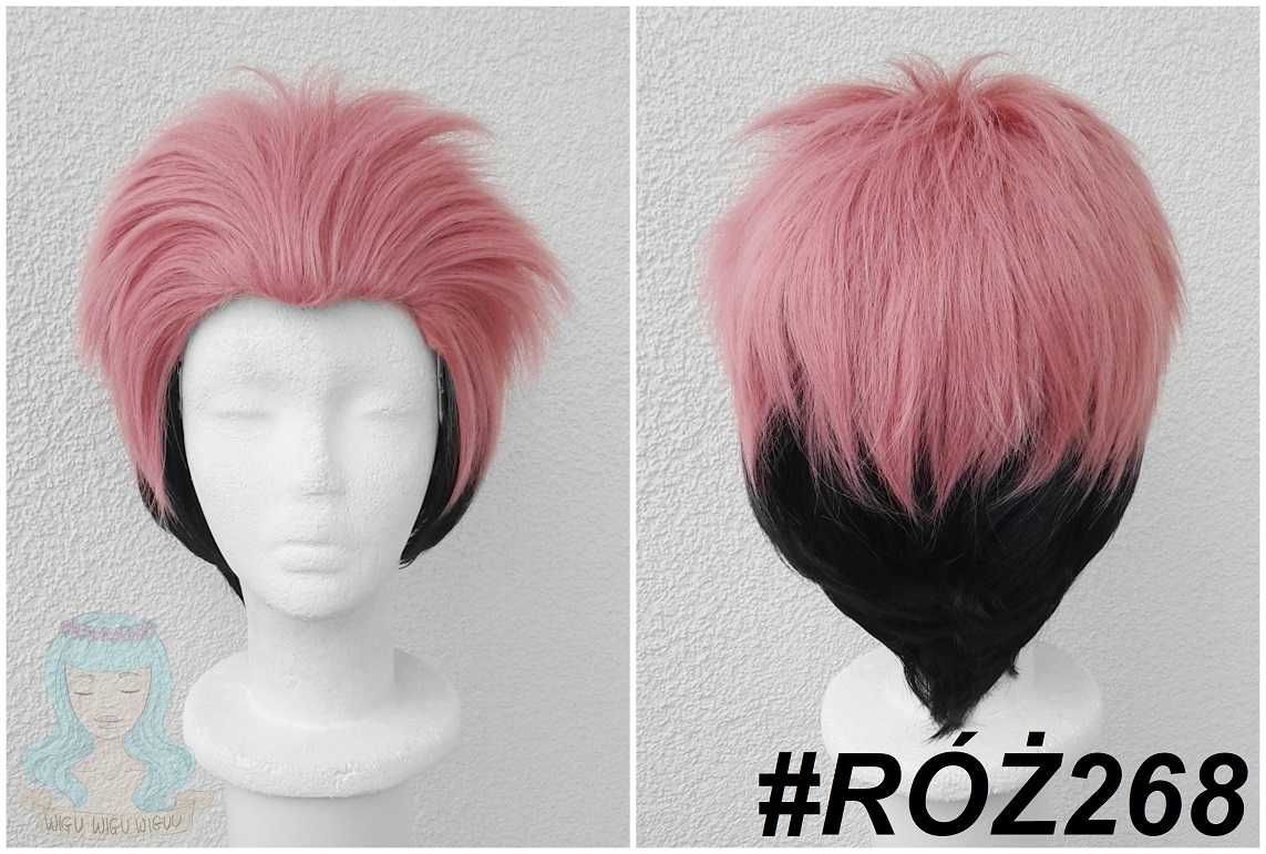 Krótka różowa peruka cosplay wig Sukuna Jujutsu Kaisen